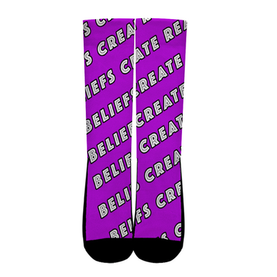 Beliefs Create Reality Socks Purple