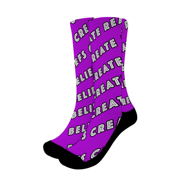 Beliefs Create Reality Socks Purple